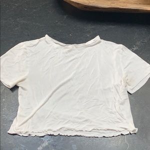 White Ruffled Baby Tee
